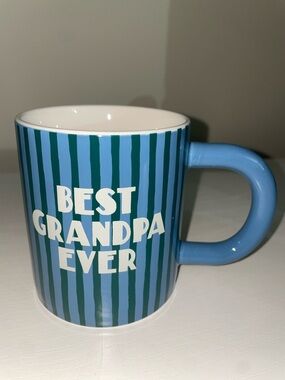 Room Essentials Blue & Green Striped 'Best Grandpa Ever' Mug